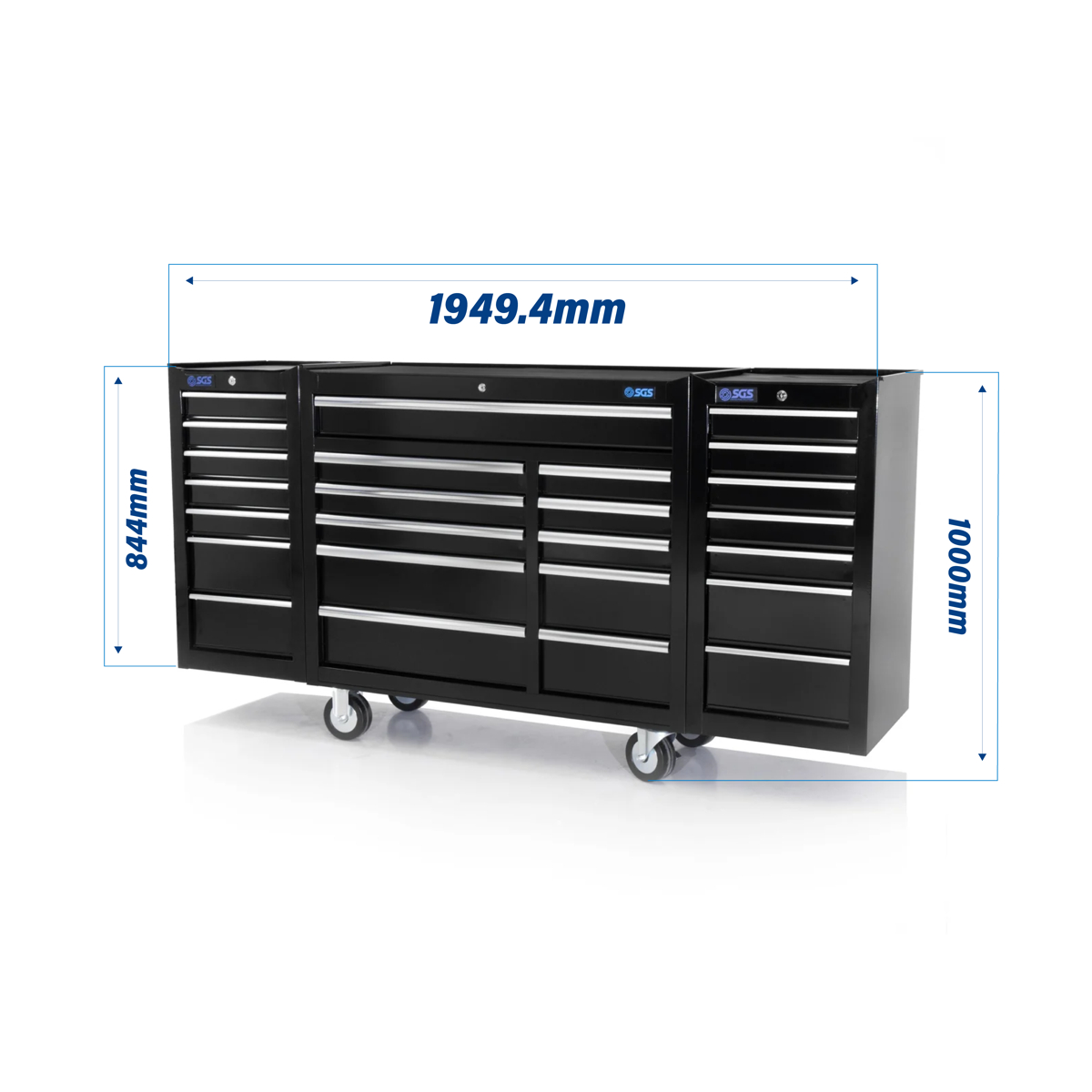 SGS 75in 25 Drawer Tool Cabinet & Side Locker